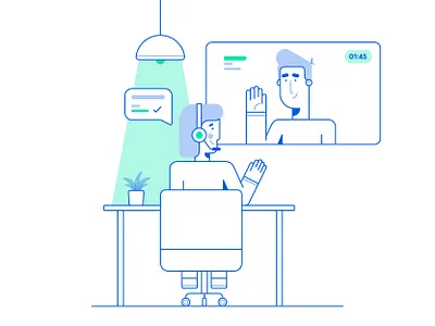 City Hall in your House 01 app blue digital illustration green iconography illustration onboarding illustration pictogram platform product illustration ui ux