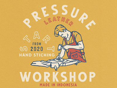 Presssure Leather leathe logo vintage design