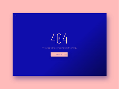 #DailyUI - 08 404 Page 404page blue design logo minimal pink typography ui ux web