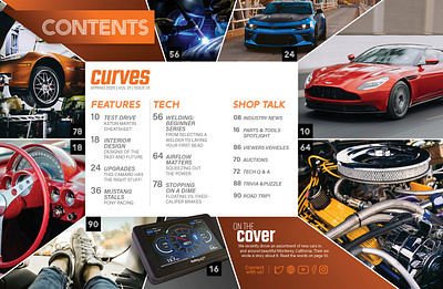 TOC Concept for Car Magazine auto automobile car contents magazine magazine spread print publication toc