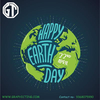 HAPPY EARTH DAY branding design hand drawn icon illustator illustration india logo design photoshop vector