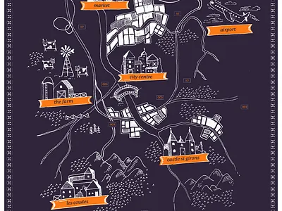 Hiking Map illustration typography