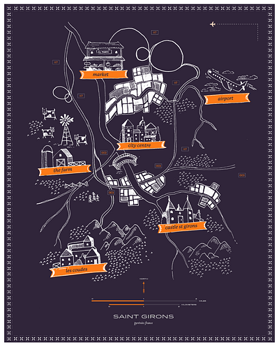 Hiking Map illustration typography