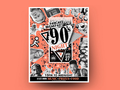 90's Night Poster Design branding design illustration typography