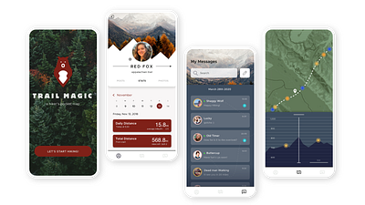 TrailMagic Screens app design ui ux