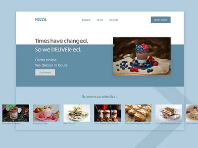 Mousse! 2020 adobe adobe xd adobexd cupcakes delivery dessert desserts mousse small business smallbiz smallbusiness ui web design website design