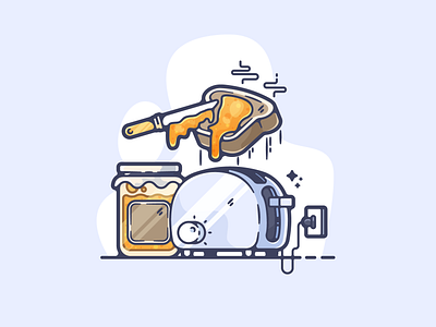 Toast adobe art cartoon clean color creative designer dribbble flat food graphic graphic design illustration illustrator modern portfolio shot simple toast