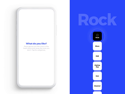 "MusicApp" › Genre Selector animation app interaction interface music principle product design ui ux