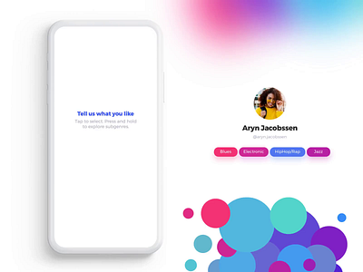 "MusicApp" › Genre Selector 2 app colors interaction interface music product design ui user experience ux