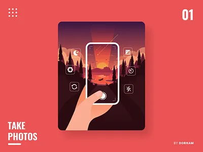 Sunset illustration red