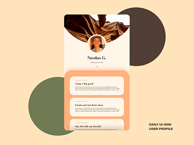 CHILL DIARY APP - DIARY UI #006 app calm chill daily ui 006 dailyui dailyui006 design diary green mountain nature profile profilepage uidesign uiux userprofile