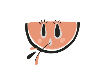 Ploop fruit illustration minimalist pink seed silly spit spitfire watermelon