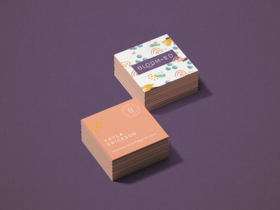 Bloom*ed Business Cards branding design business card mockup business cards businesscard logodesign square business card