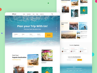 Traveling Website adobe xd daily challenge daily ui dribbble best shot illustration landing page ui minimalist saas design traveling trend 2020 trending ui trip trip planner typography ui challenge ui design uiux vector visualization website design