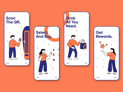 Orange and Blue | Onboarding Storytelling adobe illustrator adobe photoshop adobe xd android app clean ui design dribble illustration ios onboarding storytelling ui ui ux vector