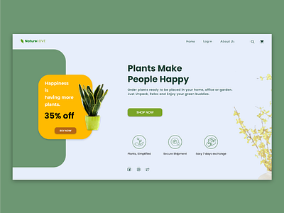 Homepage design UI homepage plants user interface design userinterface