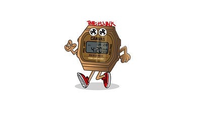 Time is walk 420 420 canvas casio character high 420 fourtwenty illustration vector