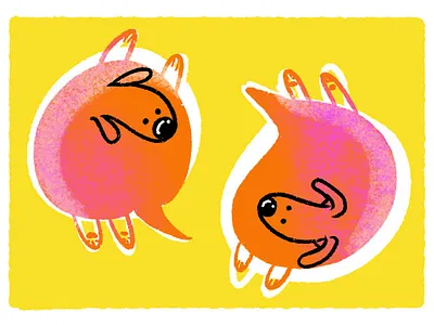 Step 1: Let’s Get Acquainted bright dog illustration word bubble