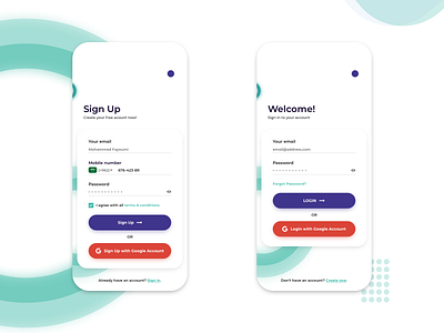 Login & Signup Concept android app design app creative design design app ios ios app minimal ui ux