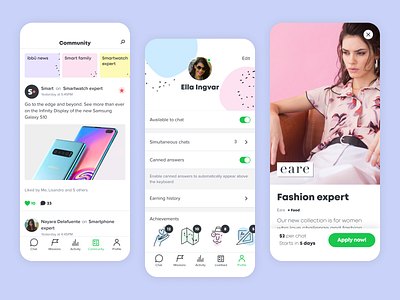 ibbü Product app chat color community feed ibbü interface interface design pastel product product design ui user ux