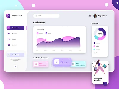 Web App - Online Store Dashboard Application analytics dashboard clean dashboard dashboardapp dashboardui design illustration onlinestore ui ux