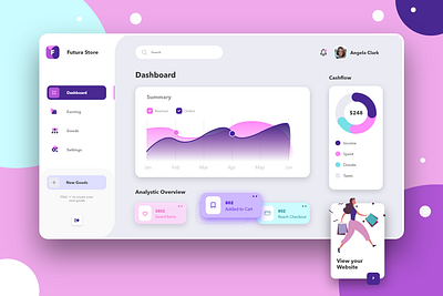 Web App - Online Store Dashboard Application analytics dashboard clean dashboard dashboardapp dashboardui design illustration onlinestore ui ux