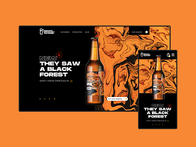 Spokojny Człowiek Brewery - homepage animations beer branding brewery colorful e commerce fluid homepage ipa lager landing page liquid marble marbles orange packshot ui ux website