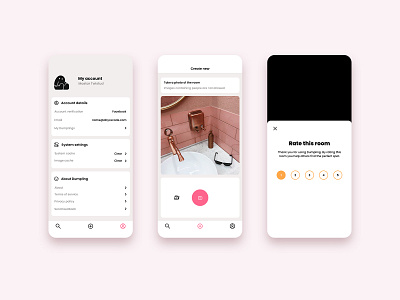 The Dumpling app account camera clean design ios iphone minimal mobile profile rating settings ui uidesign white