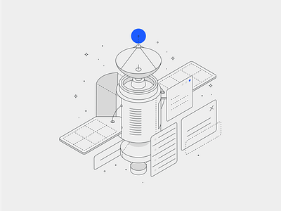 Spaceit Website Illustration - Satellite cheap cost customizeable data development illustration line line illustration monoline price satellite space space craft spaceit spaceship stroke technology ui web webillustration