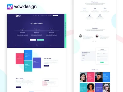 Homepage address cards contct detail home home page homepage landing process slide team ux website whyus