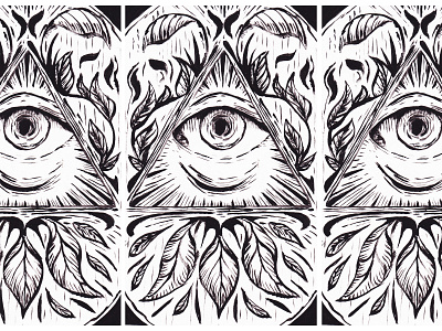 All Seeing Eye acrylic black drawing illustration oldschool tattoo