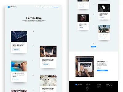 Blog Timeline - Listing blog branding cards clean hubspot listing loadmore poster shadow subscribe subscribe form timeline