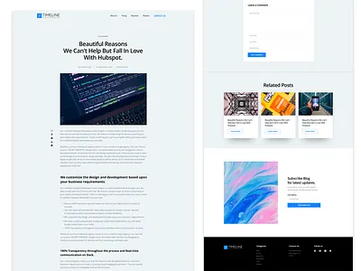 Blog Timeline - Post artichoke article articles blog blog design blog post blogger comment hubspot related socialmedia subscribe subscribe form timeline