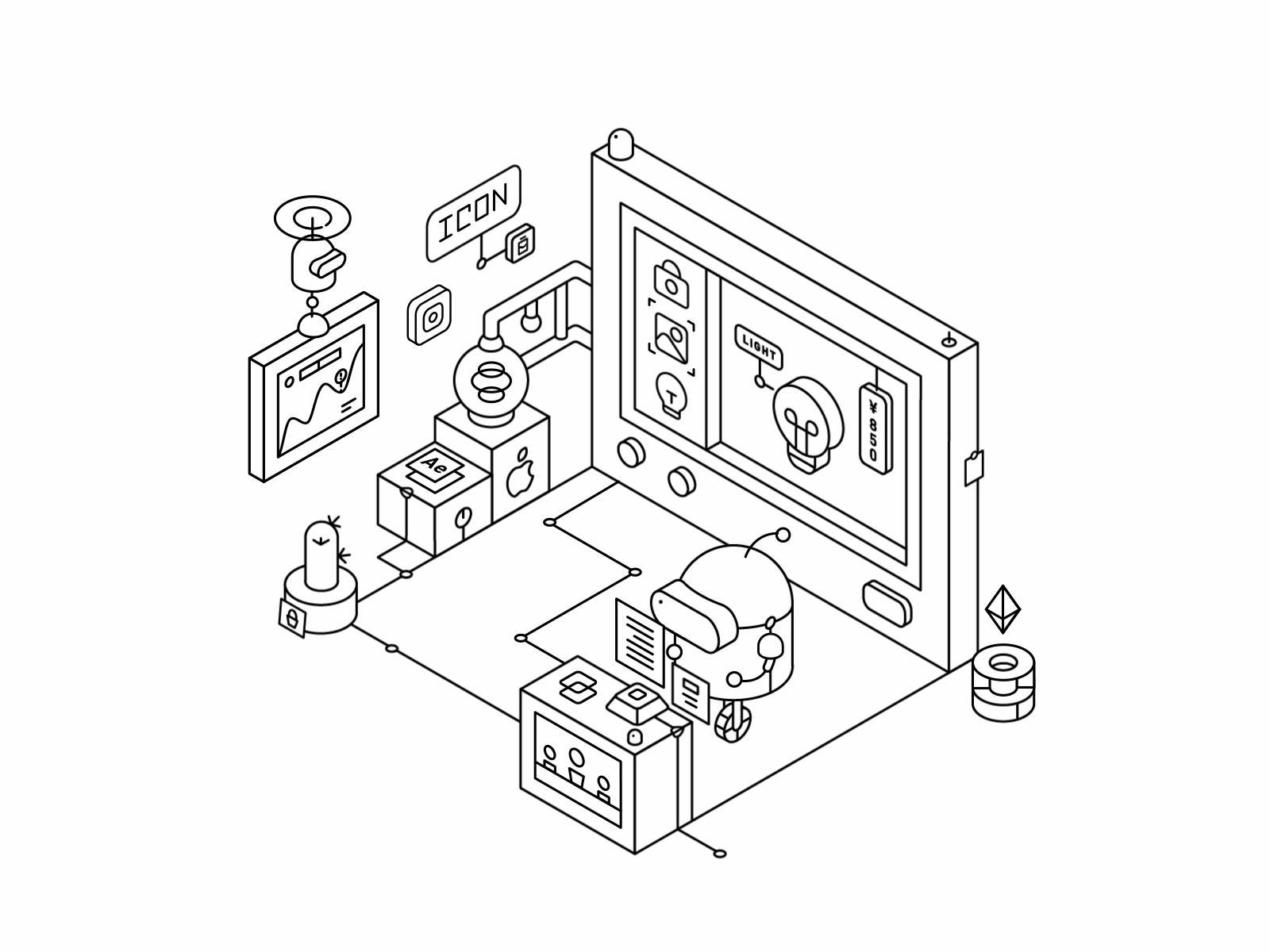 Line animation gif icons illustration ui 设计