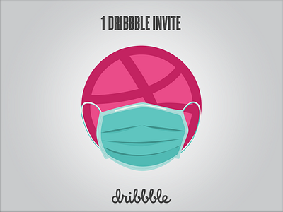 1 Dribbble Invite community coronavirus covid 19 covid19 debut draft dribbble dribbble invitation dribbble invite dribbble invite giveaway giveaway illustration invitation invite mask vector