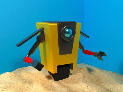 Claptrap - 3D model 3d 3d design 3d designer borderlands c4d character design cinema 4d claptrap corona corona renderer inspiration