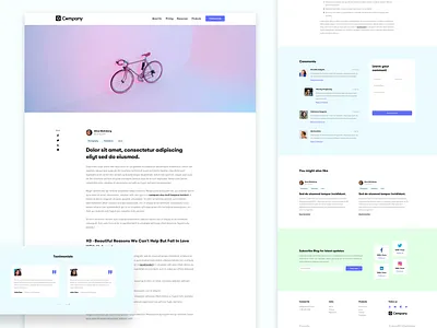 Blog Post/Article article blog blog design blog post blogger blogpost comment detail form hubspot post social subscribe testimonial