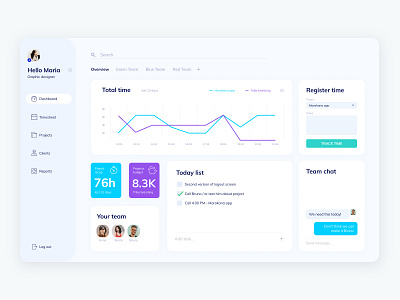 Time Tracking Software dashboard dashboard ui desktop minimalism modern round time time tracking