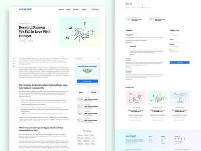 Blog All-In-One - Post/Article article article page blog blog design blog post comment form hubspot next poster design previous recent related social subscribe subscribe form