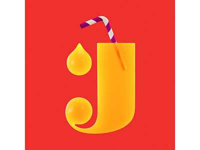 J | 36 Days of Type 2019 36days 3d adobe photoshop beer design drink fruity illustration juicy lettering logo render