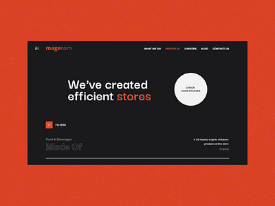 Animation for Magecom portfolio page animation black design dribbble gsndesign interaction magecom motion design orange portfolio typography ui ux web