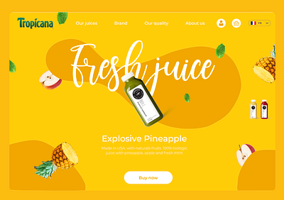 Tropicana Website design fruits ui web