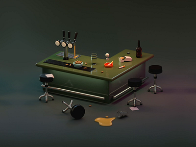 Miss the pub m8 3d animation bar beer c4d cgi design gif illustration motion pub radio