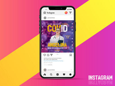 Instagram Poster Template design ads banner banner ads brand identity branding design covid19 design designer facebook ads flyer illustration instagram instagram banner instagram template post design poster promotion socialmedia template template design