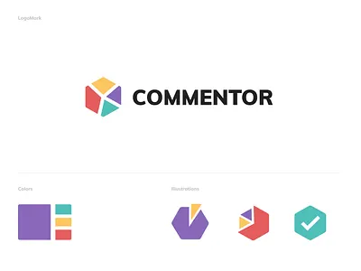 Commentor Branding app brand branding branding design colors design flat illustration iconography identity illustration logo mark minimal palette ui web website