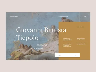 Daily UI #3: Landing Page dailyui dailyuichallenge exhibition gallery gallery art italy landing page landing page concept museum renaissance serif ui uidesign web website website design