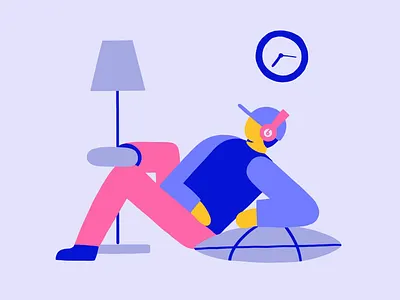 Listen to music animation beat by dre cell cell animation character clock concept creativity day frame by frame fun illustration lamp lobsterstudio lobstertv night tvpaint