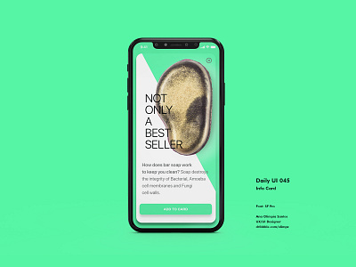 Info Card #045 DailyUi Challenge app appdesign button card info dailyui dailyui045 dailyuichallenge design gradient interfacedesign lush product soap uidesign xd