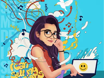 DOODLE blue branding cartoon cute design illustration red vector yellow