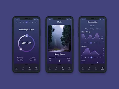 Sleep App app design ui ux